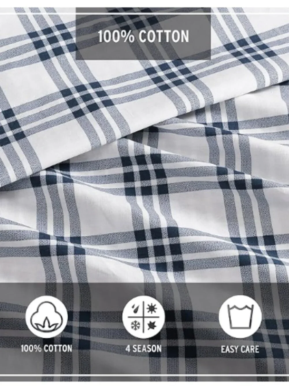Eddie Bauer- King Duvet Cover Set 100% Cotton Bedding Set with Matching Shams